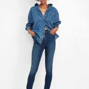 Women’s Old Navy Extra High Rise Rockstar Super Skinny Dark Blue Skinny Jeans